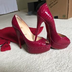 Christian Louboutin Lady Peep Rasp Python 150mm